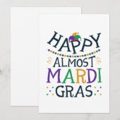 Cartes Pour Fêtes Annuelles Heureux Presque Mardi Gras Carnaval drôle (Devant / Derrière)
