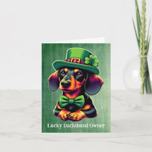 Cartes Pour Fêtes Annuelles Heureux propriétaire de chien Dachshund Happy Jour