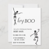 Cartes Pour Fêtes Annuelles Hey Boo Simple Skeleton fête d'anniversaire (Devant)