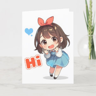 Cartes Pour Fêtes Annuelles Hi Chibi Anime Girl