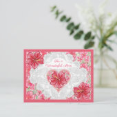 Cartes Pour Fêtes Annuelles Hibiscus & dentelle RED (Debout devant)