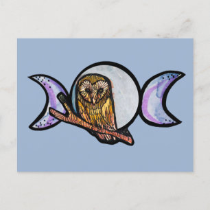 Cartes Pour Fêtes Annuelles Hibou à trois lunes