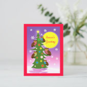 Cartes Pour Fêtes Annuelles Hibou de Noël (Debout devant)