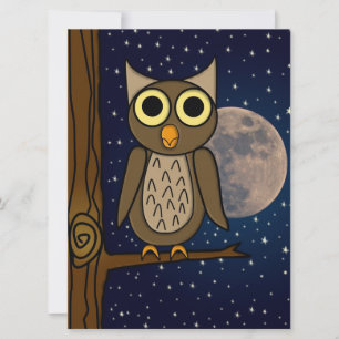 Cartes Pour Fêtes Annuelles Hibou nocturne