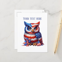 hibou patriotique ajouter le texte 4 juillet