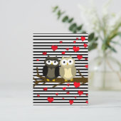 Cartes Pour Fêtes Annuelles Hiboux - Valentines conception de jour (Debout devant)