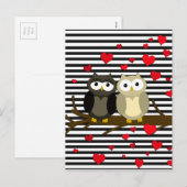 Cartes Pour Fêtes Annuelles Hiboux - Valentines conception de jour (Devant / Derrière)
