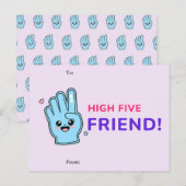 Cartes Pour Fêtes Annuelles High Five Friend Valentine Card (Devant / Derrière)