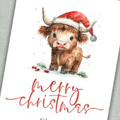 Cartes Pour Fêtes Annuelles Highland Cow 2026 Calendrier Joyeux Noël