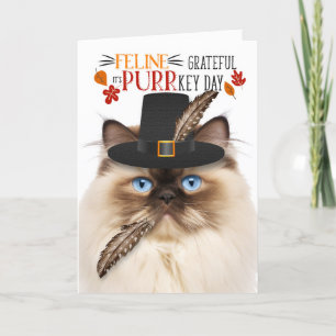 Cartes Pour Fêtes Annuelles Himalaya Chat Grateful pour PURRkey Day
