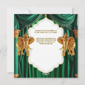 Cartes Pour Fêtes Annuelles Hindi Hindou émeraude vert or indien éléphants ind (Dos)