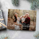 Cartes Pour Fêtes Annuelles Hip écriture Merriest Christmas Photo Card<br><div class="desc">Celebrate the season with this modern and stylish holiday card from Berry Berry Sweet. Matching items and more design options are available at our store: www.berryberrysweet.com. Background color can be customized online to best match your photo!</div>