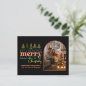 Cartes Pour Fêtes Annuelles Hip Holiday Cosy Arch Photo Joyeux Noël (Debout devant)