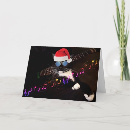 Cartes Pour Fêtes Annuelles Hip Père Noël Cat Christmas (Devant)