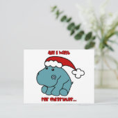 Cartes Pour Fêtes Annuelles Hippo de Noël (Debout devant)