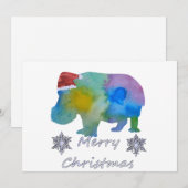 Cartes Pour Fêtes Annuelles Hippo de Noël (Devant / Derrière)