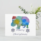 Cartes Pour Fêtes Annuelles Hippo de Noël (Debout devant)