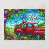 Cartes Pour Fêtes Annuelles Hippo de Pâques violet (Devant)