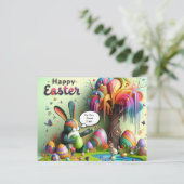 Cartes Pour Fêtes Annuelles Hippo de Pâques violet (Debout devant)