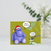 Cartes Pour Fêtes Annuelles hippo violet de Noël (Debout devant)