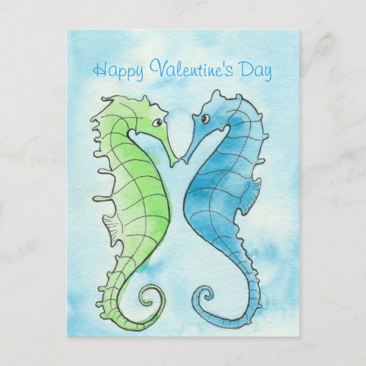 Cartes Pour Fêtes Annuelles Hippocampe Valentine (Devant)