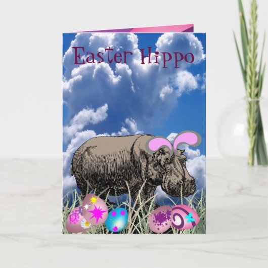 Cartes Pour Fêtes Annuelles Hippopotame de Pâques (Devant)