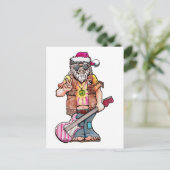 Cartes Pour Fêtes Annuelles Hippy Père Noël dit "Cool Yule" (Debout devant)