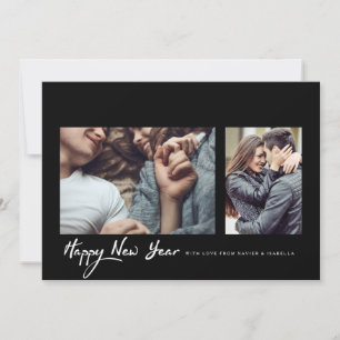 Cartes Pour Fêtes Annuelles Hipster Black Frame photo du Nouvel An