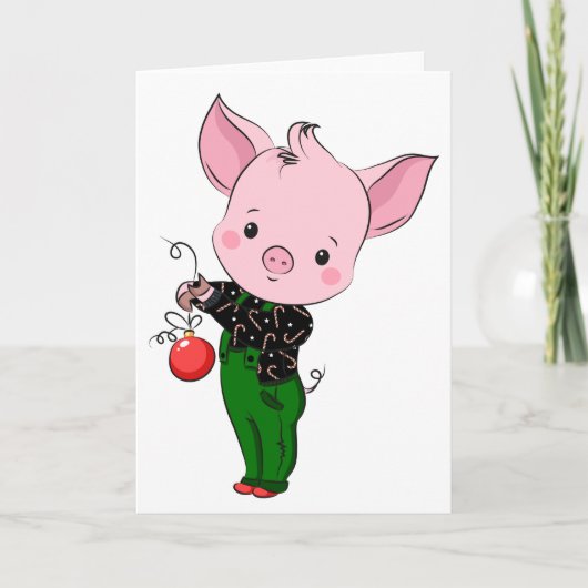 Cartes Pour Fêtes Annuelles hipster cochon de noël (Devant)