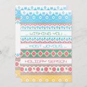 Cartes Pour Fêtes Annuelles Hipster Stitch (Devant / Derrière)