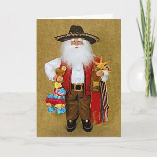 Cartes Pour Fêtes Annuelles Hispanique Mexicaine Sud-Ouest Texan Santa Claus