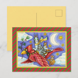 CARTES POUR FÊTES ANNUELLES HISS N' FITZ CHATS DRÔLES, CARDINAL DE NOËL GÉANT
