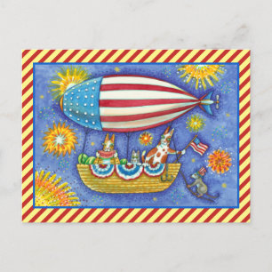 Cartes Pour Fêtes Annuelles HISS N'FITZ CHAUSSURES 4 JUILLET ZEPPELIN Funny