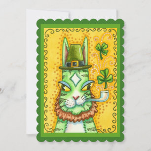 CARTES POUR FÊTES ANNUELLES HISS N'FITZ LEPRECHAUN ST. CHAT-PLAT AMUSANT DE PA