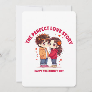 Cartes Pour Fêtes Annuelles Histoire d'amour parfaite de couple d'anime pour l