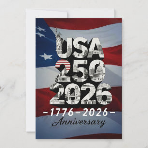 Cartes Pour Fêtes Annuelles Histoire patriotique américaine du 250e anniversai
