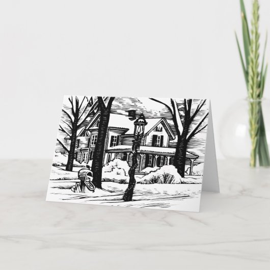 Cartes Pour Fêtes Annuelles hiver à la maison (Devant)