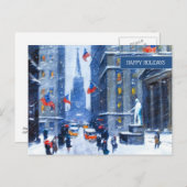 Cartes Pour Fêtes Annuelles Hiver à New York. Art (Devant / Derrière)