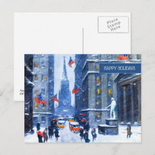 Cartes Pour Fêtes Annuelles Hiver à New York. Art