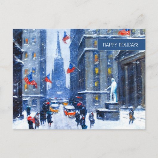 Cartes Pour Fêtes Annuelles Hiver à New York. Art (Devant)
