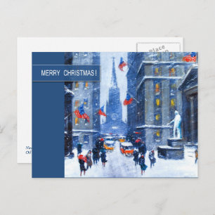 Cartes Pour Fêtes Annuelles Hiver à New York. Noël