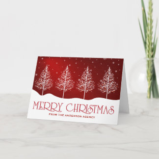 Cartes Pour Fêtes Annuelles Hiver Arbres Entreprise Affaires Fêtes Salutations