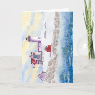 Cartes Pour Fêtes Annuelles hiver au phare de protubérance au Maine