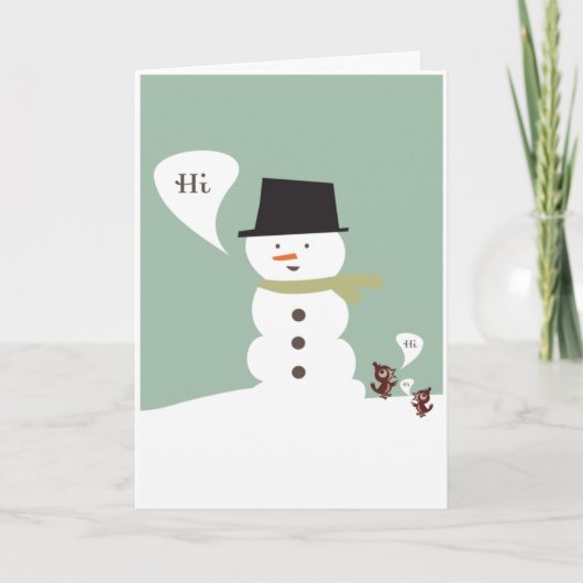Cartes Pour Fêtes Annuelles Hiver bonjour (Devant)