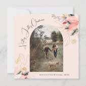 Cartes Pour Fêtes Annuelles Hiver Floral Rose Holly Jolly Noël Une photo (Devant)