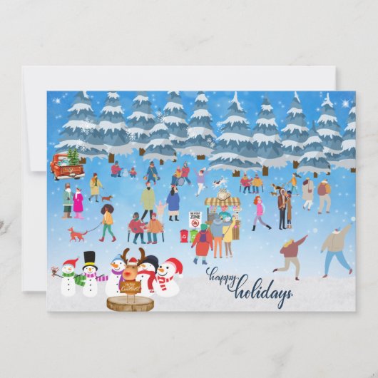 Cartes Pour Fêtes Annuelles Hiver Fun Festive Salutations (Devant)