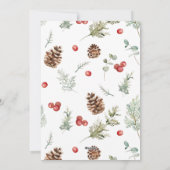 Cartes Pour Fêtes Annuelles Hiver Pine Berry Joyeux Noël Script Photo Hilton (Dos)