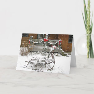 Cartes Pour Fêtes Annuelles Hiver Sleigh