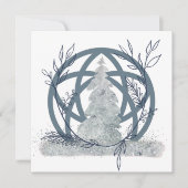 Cartes Pour Fêtes Annuelles Hiver Solstice Parties scintillant de neige Arbre  (Devant)
