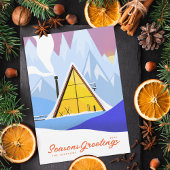 Cartes Pour Fêtes Annuelles Hiver Un Cadre Chalet De Ski Retro